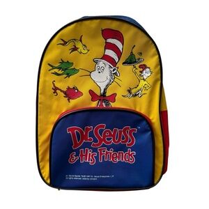 Dr. Seuss and His Friends Backpack Bookbag School Book Bag 1997 Cat In The Hat